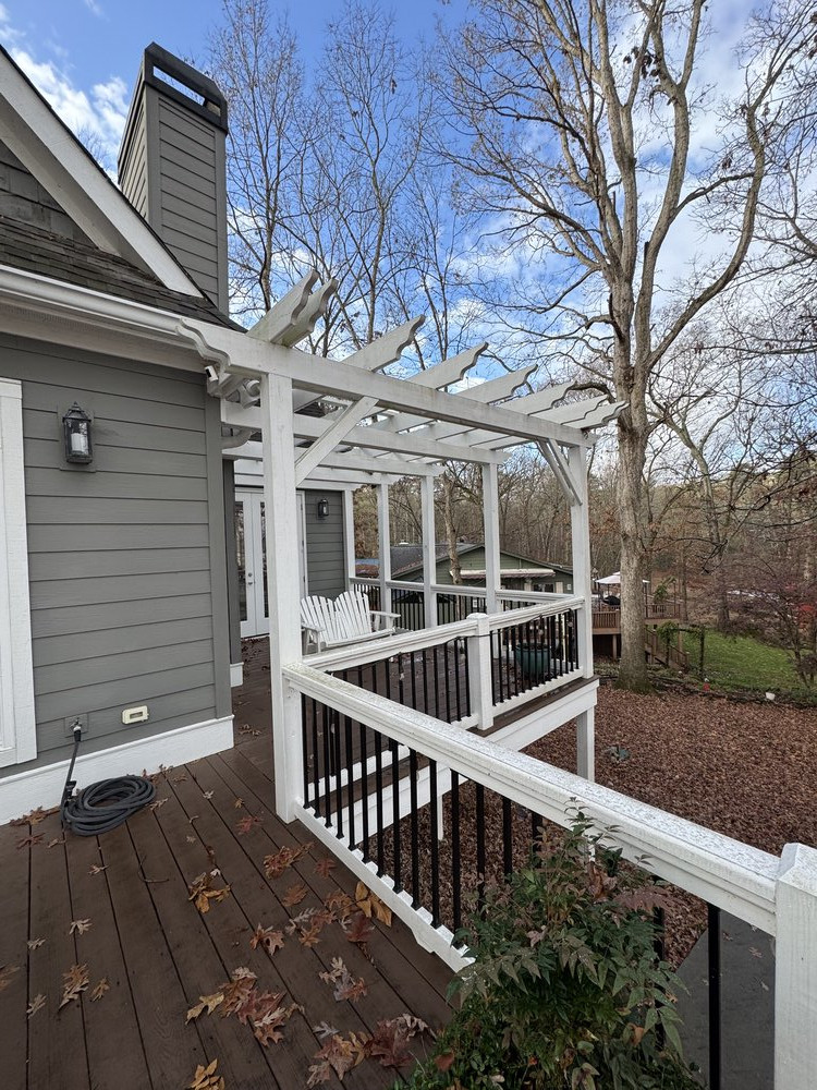 before of old deck showing wear, stains, and water damage from years of weathering