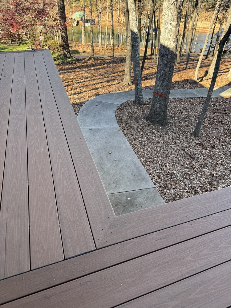 large deck area with newly laid deck flooring