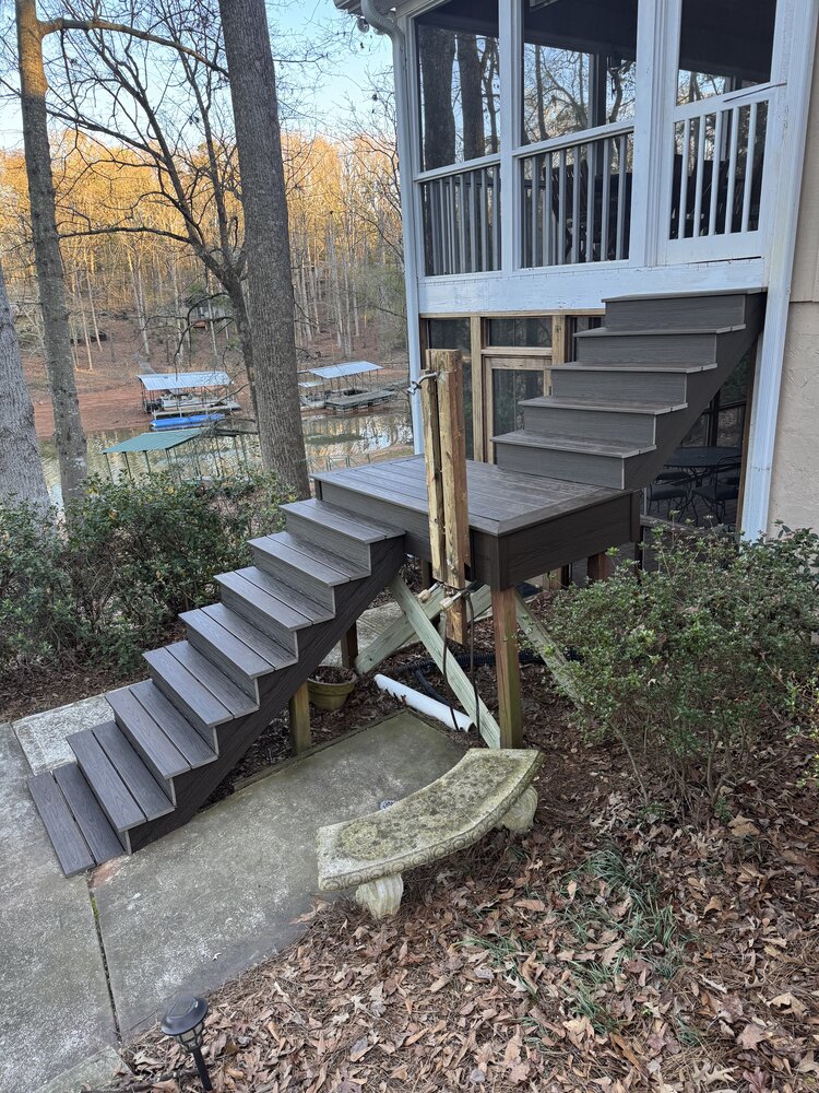 large deck area with newly laid deck flooring